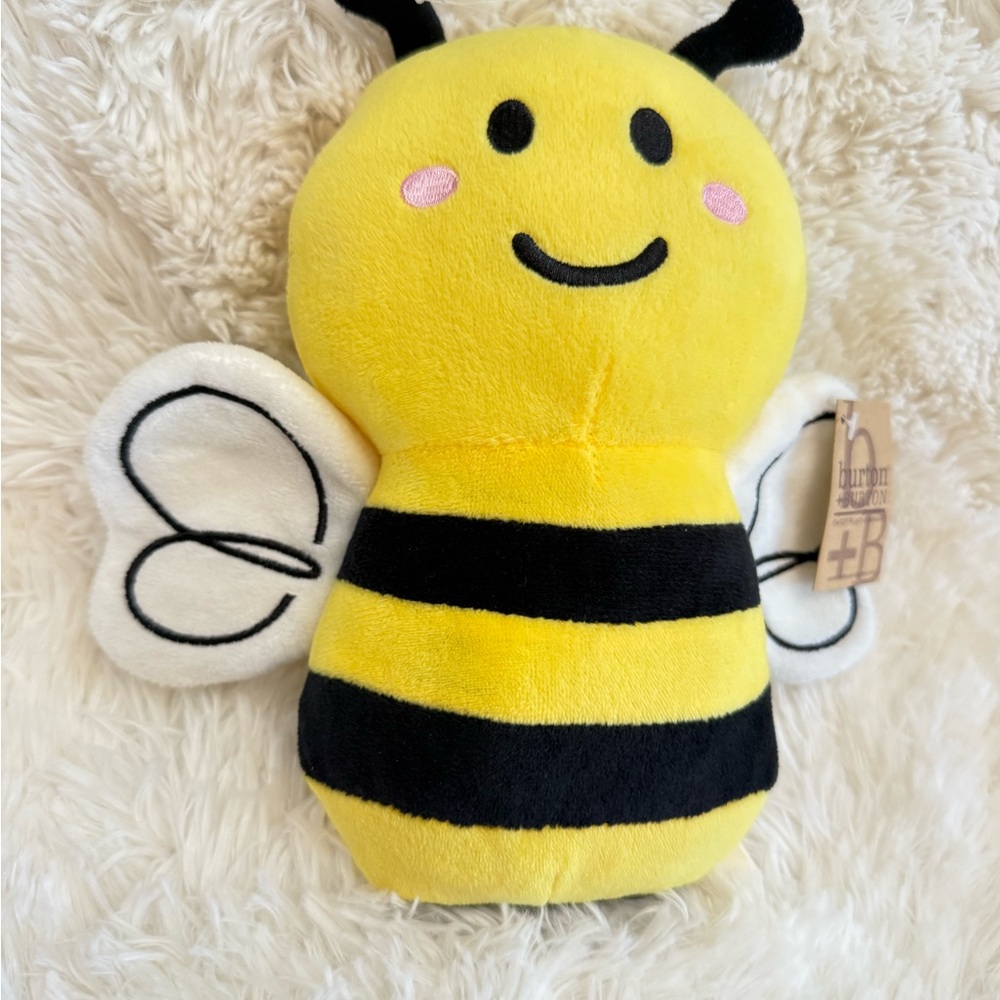 Burton + Burton Bee Plush – Yellow Black Bumblebee Stuffed Animal w/ Wings